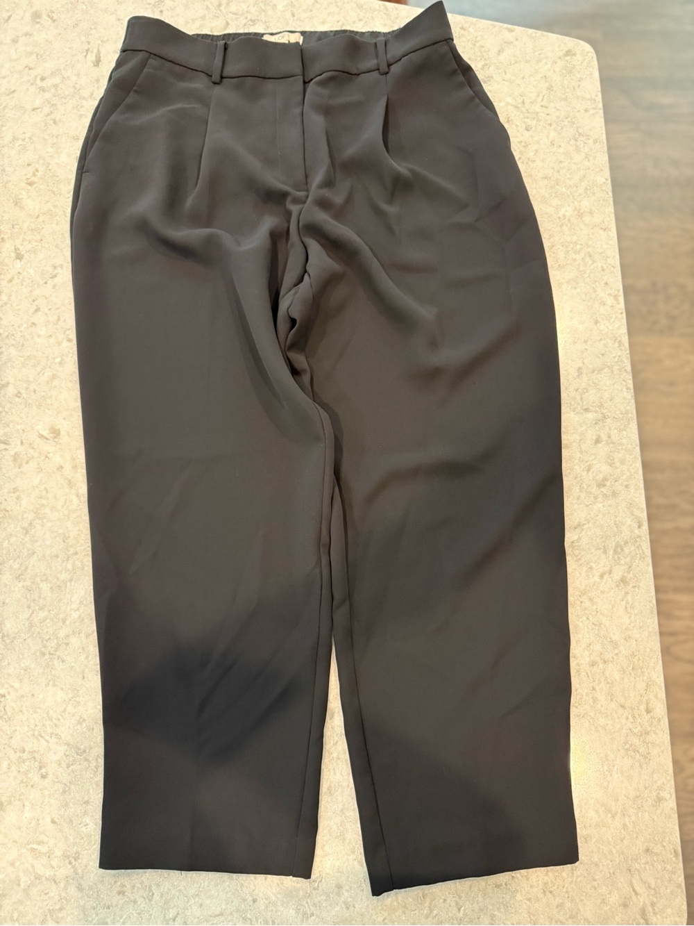 LOFT Women’s Black Dress Pants Size 12 Straight Leg Elastic Waist Trousers